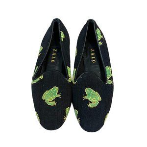 Zalo frog needlepoint loafers